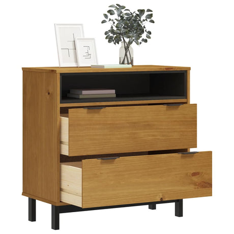 Vidaxl ladekast flam 80x40x80 cm massief grenenhout