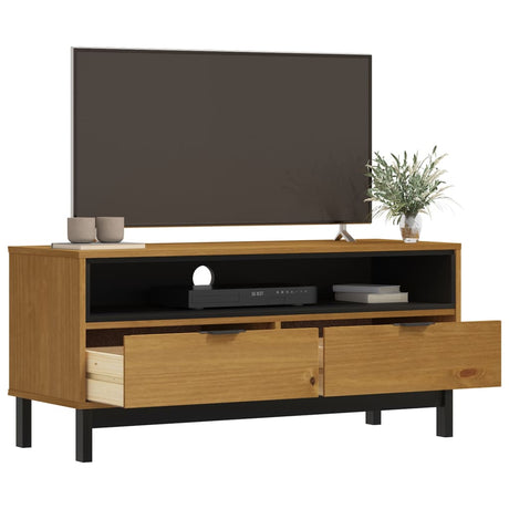 Vidaxl tv-meubel flam 110x40x50 cm massief grenenhout