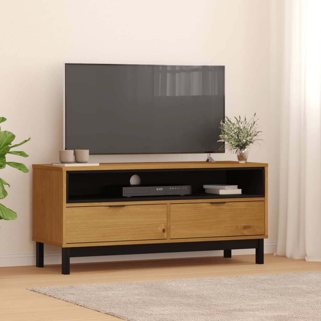 Vidaxl tv-meubel flam 110x40x50 cm massief grenenhout