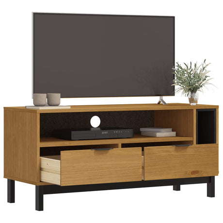 Vidaxl tv-meubel flam 110x40x50 cm massief grenenhout