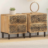 Vidaxl nachtkastjes 2 st 40x33x46 cm massief mangohout