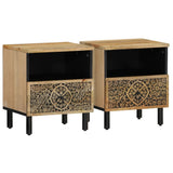 Vidaxl nachtkastjes 2 st 40x33x46 cm massief mangohout