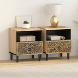 Vidaxl nachtkastjes 2 st 40x33x46 cm massief mangohout