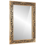 Vidaxx Badezimmerspiegel 50x70x2,5 cm aus massivem Mangoholz und Glas