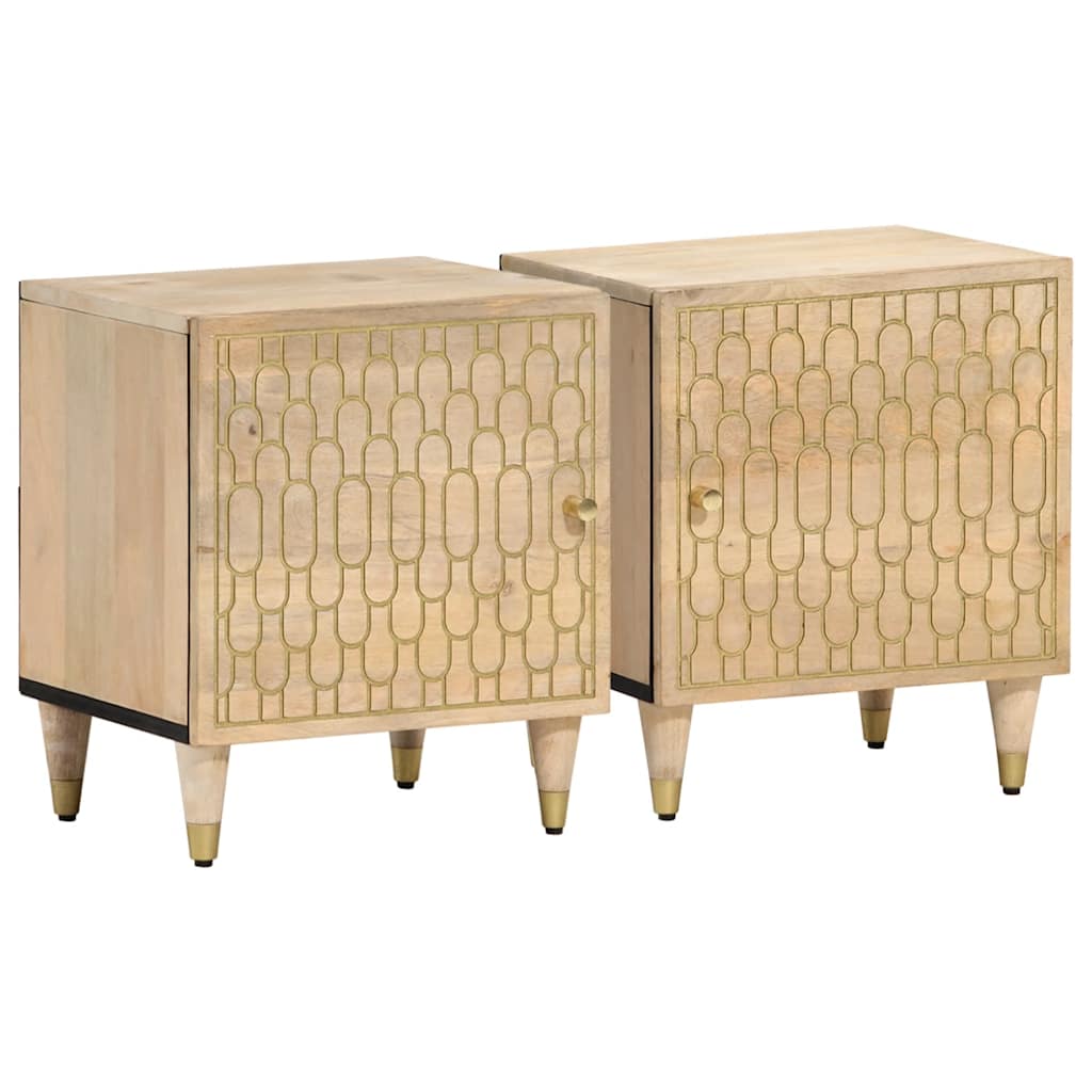 Vidaxl nachtkastjes 2 st 40x33x46 cm massief mangohout