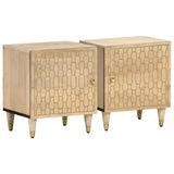 Vidaxl nachtkastjes 2 st 40x33x46 cm massief mangohout