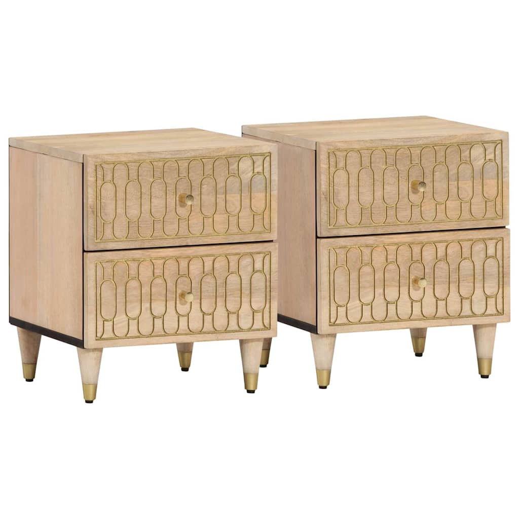 Vidaxl nachtkastjes 2 st 40x33x46 cm massief mangohout