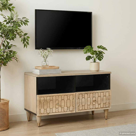 Vidaxl tv-meubel 70x33x46 cm massief mangohout