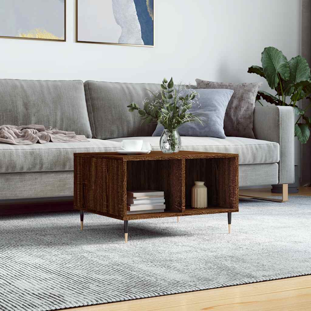 Vidaxl salontafel 60x50x36,5 cm bewerkt hout bruin eikenkleur