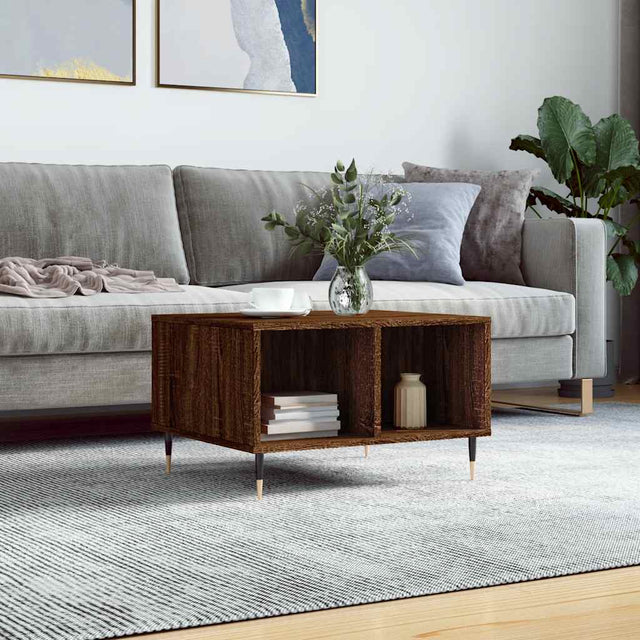 Vidaxl salontafel 60x50x36,5 cm bewerkt hout bruin eikenkleur