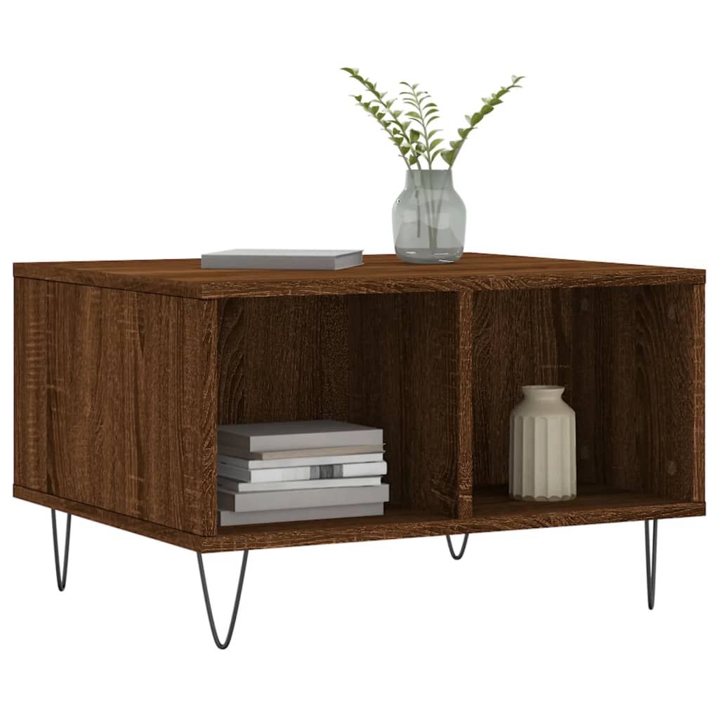 Vidaxl salontafel 60x50x36,5 cm bewerkt hout bruin eikenkleur