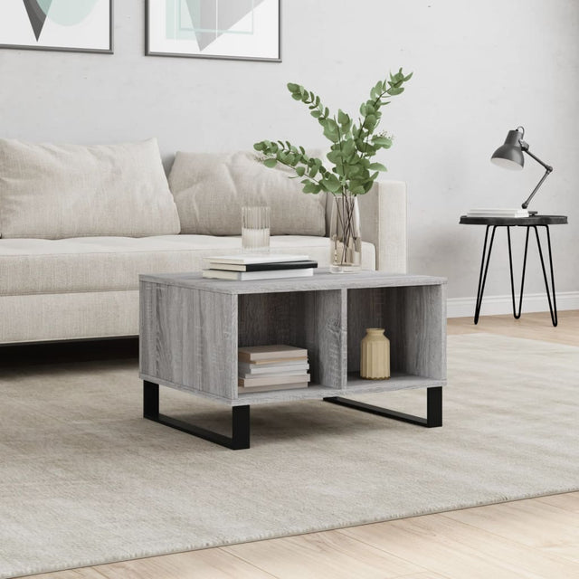 Vidaxl salontafel 60x50x36,5 cm bewerkt hout grijs