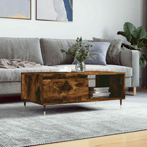 Vidaxl salontafel 90x50x36,5 cm bewerkt hout gerookt eikenkleurig
