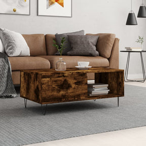 Vidaxl salontafel 90x50x36,5 cm bewerkt hout gerookt eikenkleurig