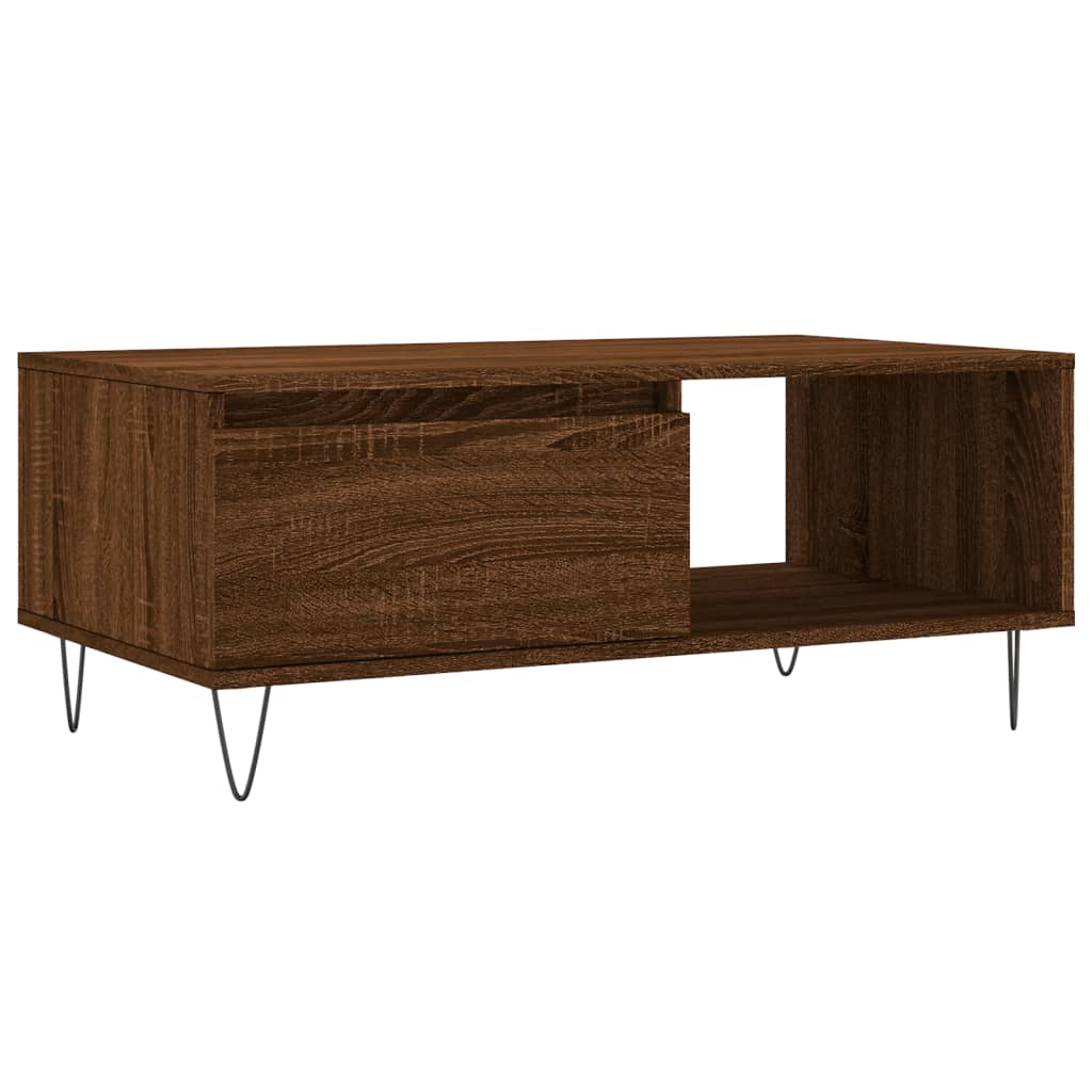 Vidaxl salontafel 90x50x36,5 cm bewerkt hout bruin eikenkleur