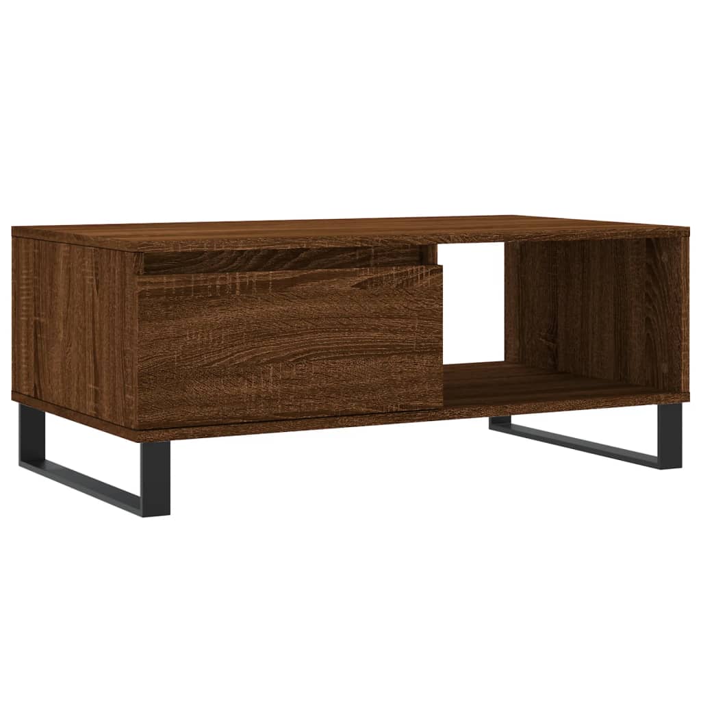 Vidaxl salontafel 90x50x36,5 cm bewerkt hout bruin eikenkleur