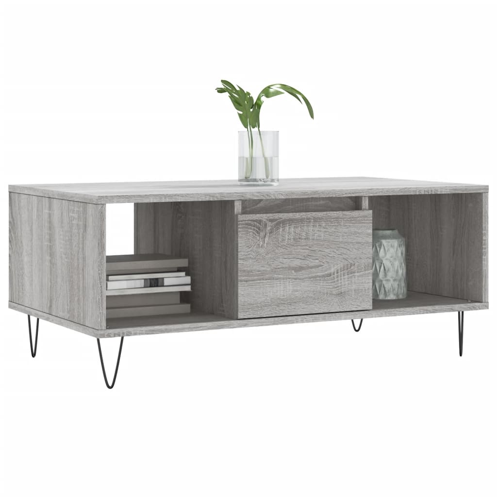 Vidaxl salontafel 90x50x36,5 cm bewerkt hout grijs sonoma