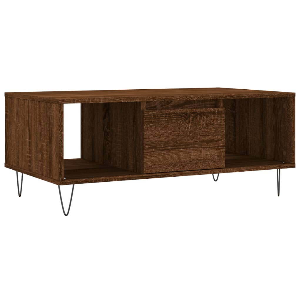 Vidaxl salontafel 90x50x36,5 cm bewerkt hout bruin eikenkleur