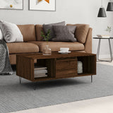 Vidaxl salontafel 90x50x36,5 cm bewerkt hout bruin eikenkleur