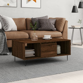 Vidaxl salontafel 90x50x36,5 cm bewerkt hout bruin eikenkleur