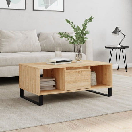 Vidaxl salontafel 90x50x36,5 cm bewerkt hout sonoma eikenkleurig
