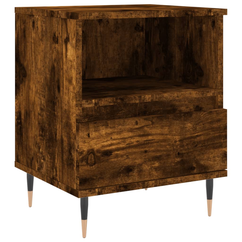 Vidaxl nachtkastje 40x35x50 cm bewerkt hout gerookt eikenkleurig