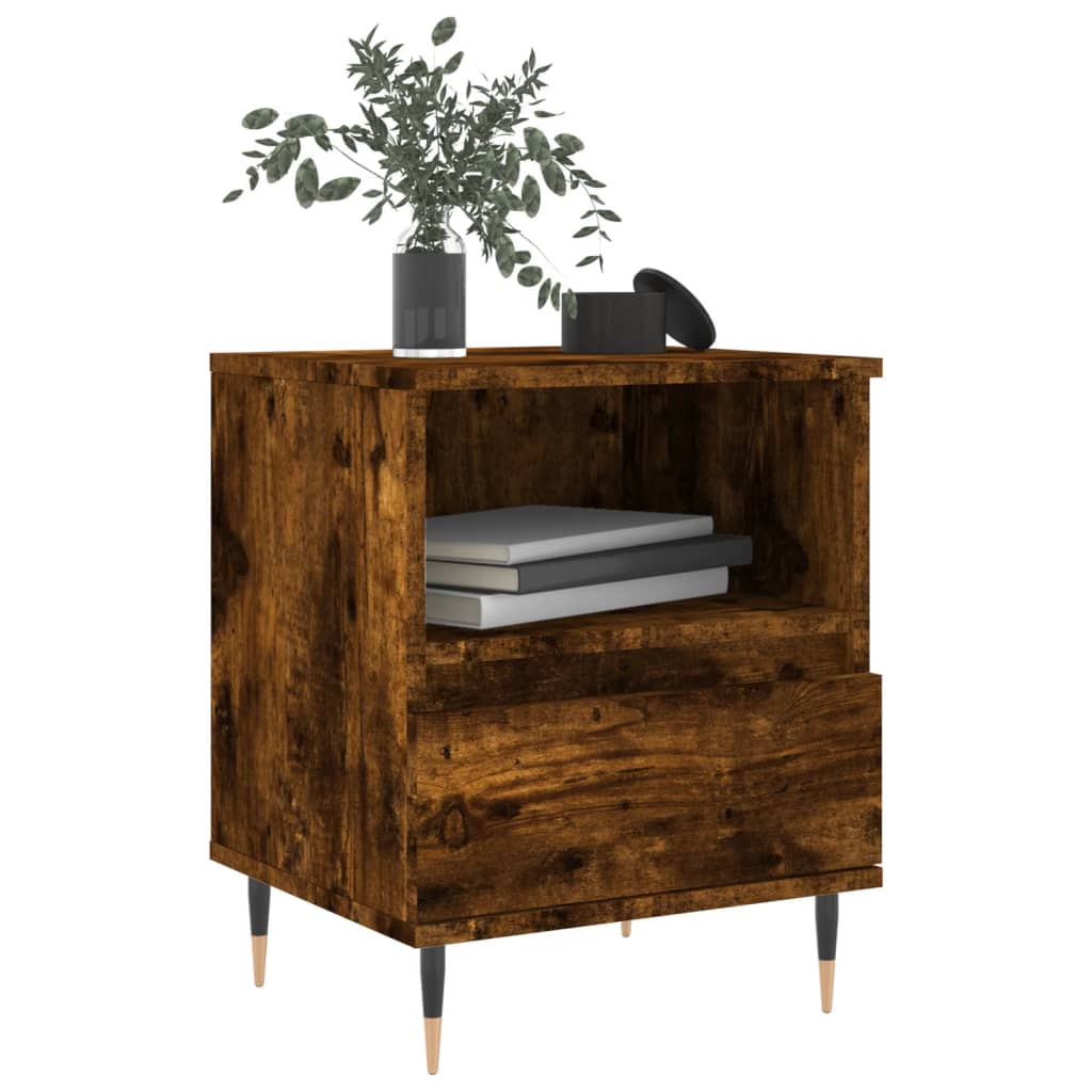 Vidaxl nachtkastjes 2 st 40x35x50 cm bewerkt hout gerookt eikenkleurig