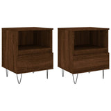 Vidaxl nachtkastjes 2 st 40x35x50 cm bewerkt hout bruin eikenkleur