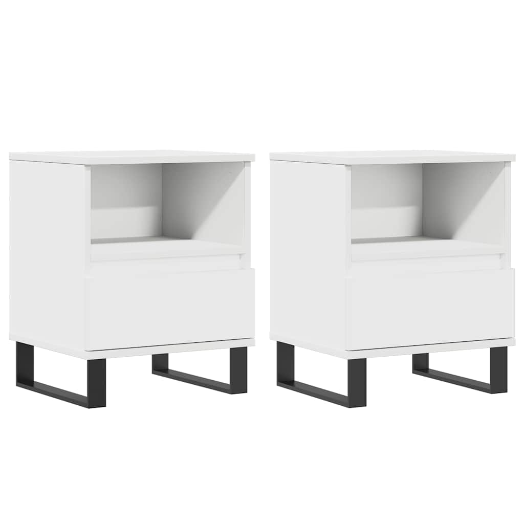 Vidaxl nachtkastjes 2 st 40x35x50 cm bewerkt hout wit