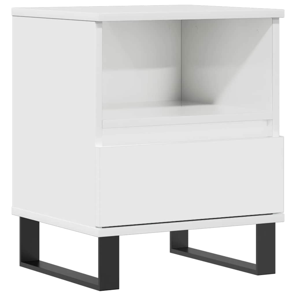 Vidaxl nachtkastje 40x35x50 cm bewerkt hout hoogglans wit