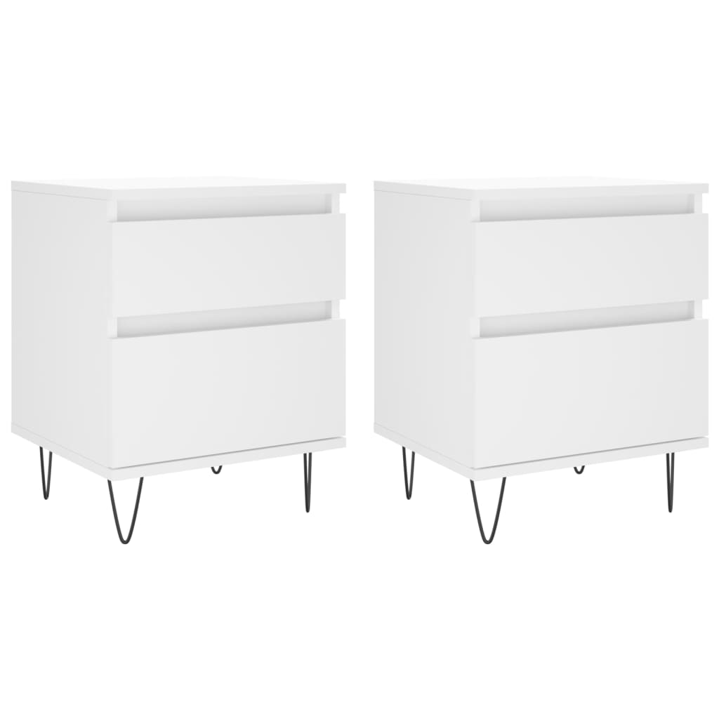 Vidaxl nachtkastjes 2 st 40x35x50 cm bewerkt hout wit