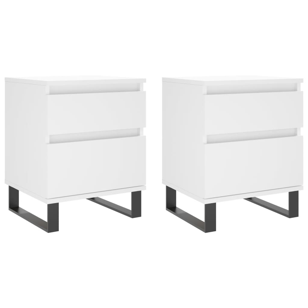 Vidaxl nachtkastjes 2 st 40x35x50 cm bewerkt hout wit