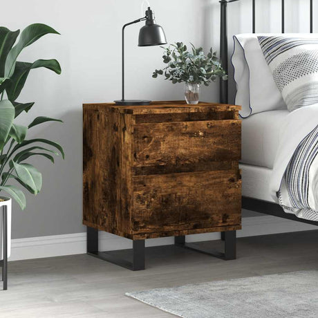 Vidaxl nachtkastje 40x35x50 cm bewerkt hout gerookt eikenkleurig