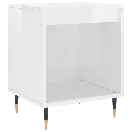 Vidaxl nachtkastje 40x35x50 cm bewerkt hout hoogglans wit