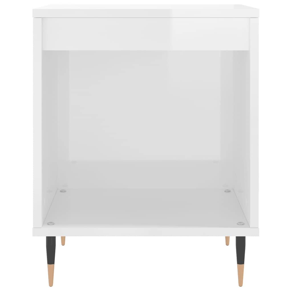 Vidaxl nachtkastje 40x35x50 cm bewerkt hout hoogglans wit