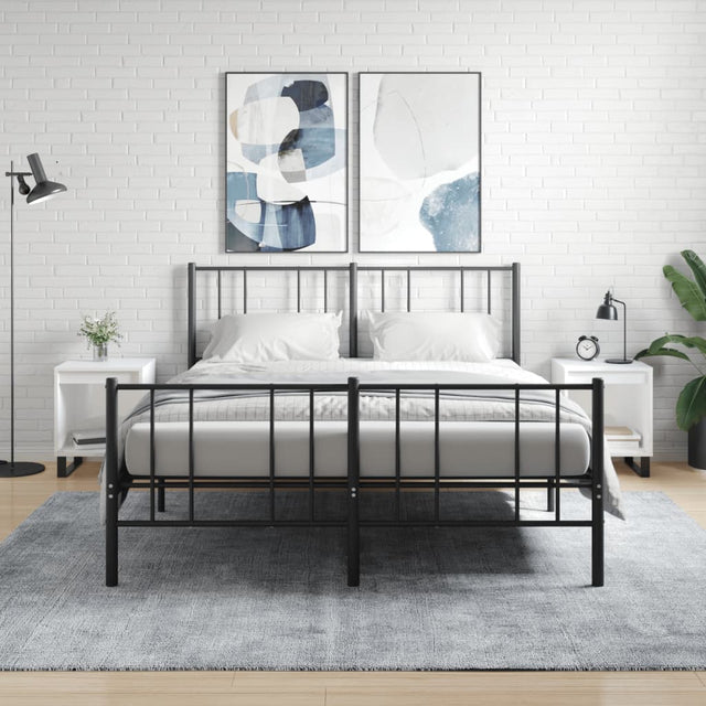 Vidaxl nachtkastjes 2 st 40x35x50 cm bewerkt hout hoogglans wit
