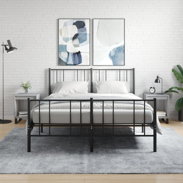Vidaxl nachtkastjes 2 st 40x35x50 cm bewerkt hout grijs sonoma eiken