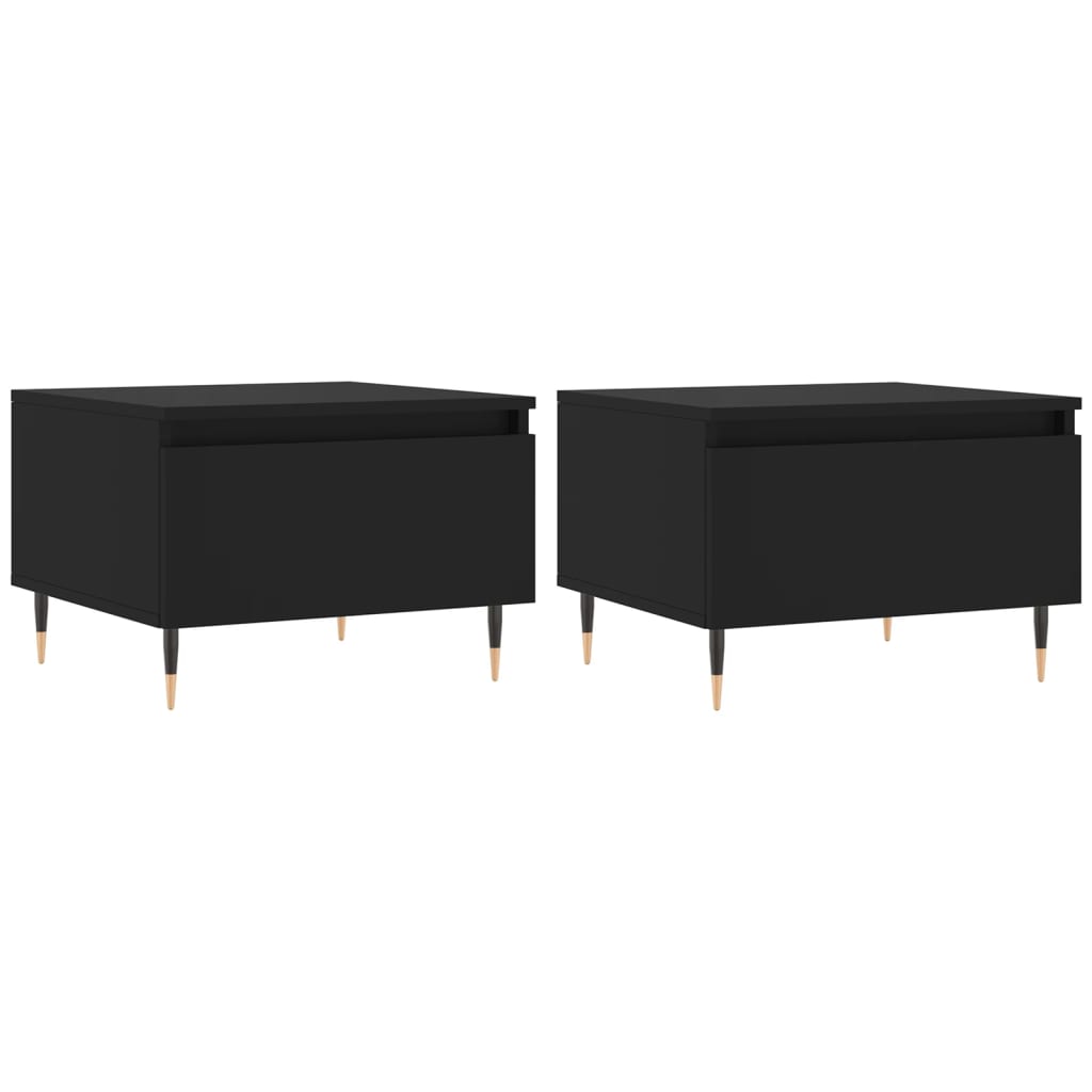 Vidaxl salontafels 2 st 50x46x35 cm bewerkt hout zwart