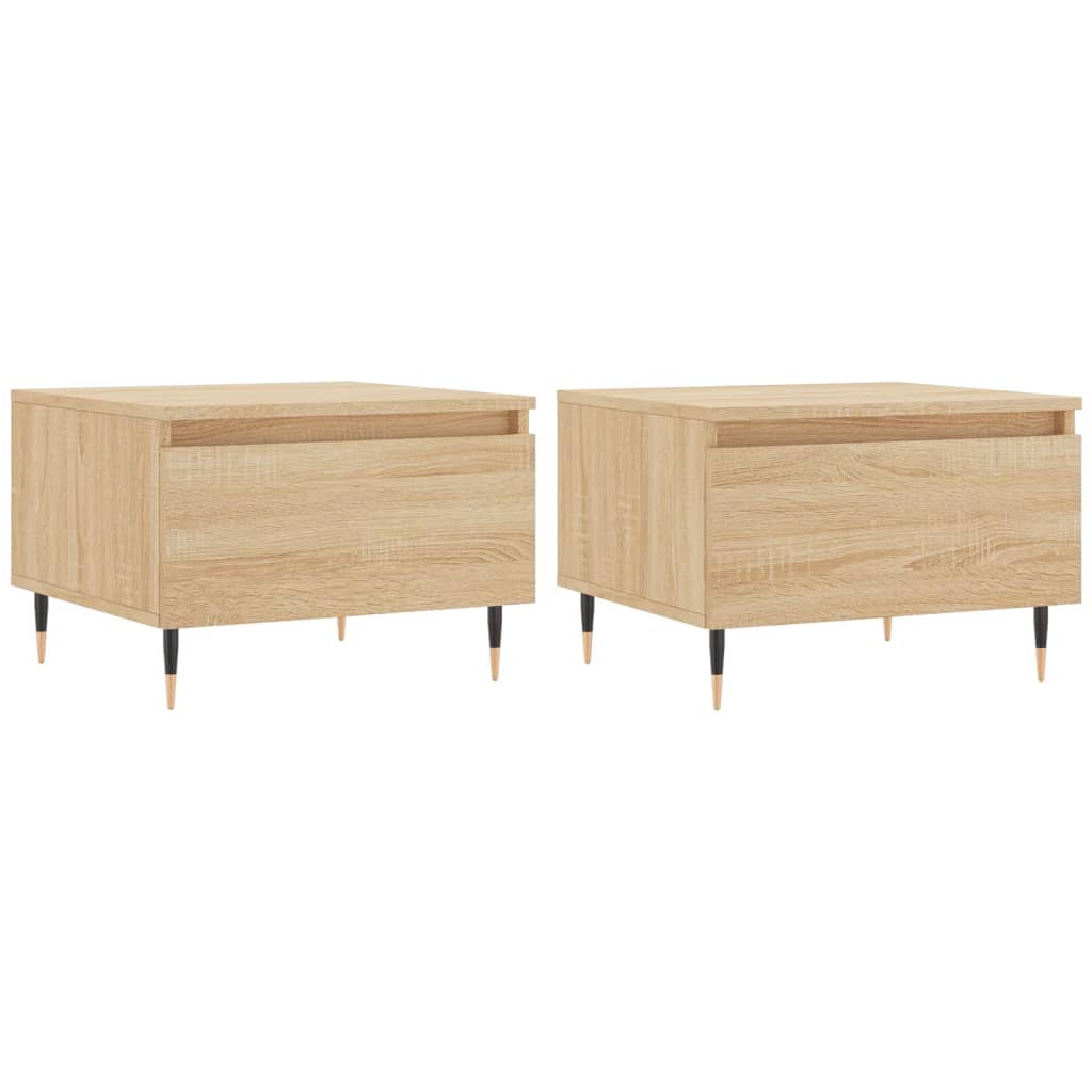 Vidaxl salontafels 2 st 50x46x35 cm bewerkt hout sonoma eikenkleurig