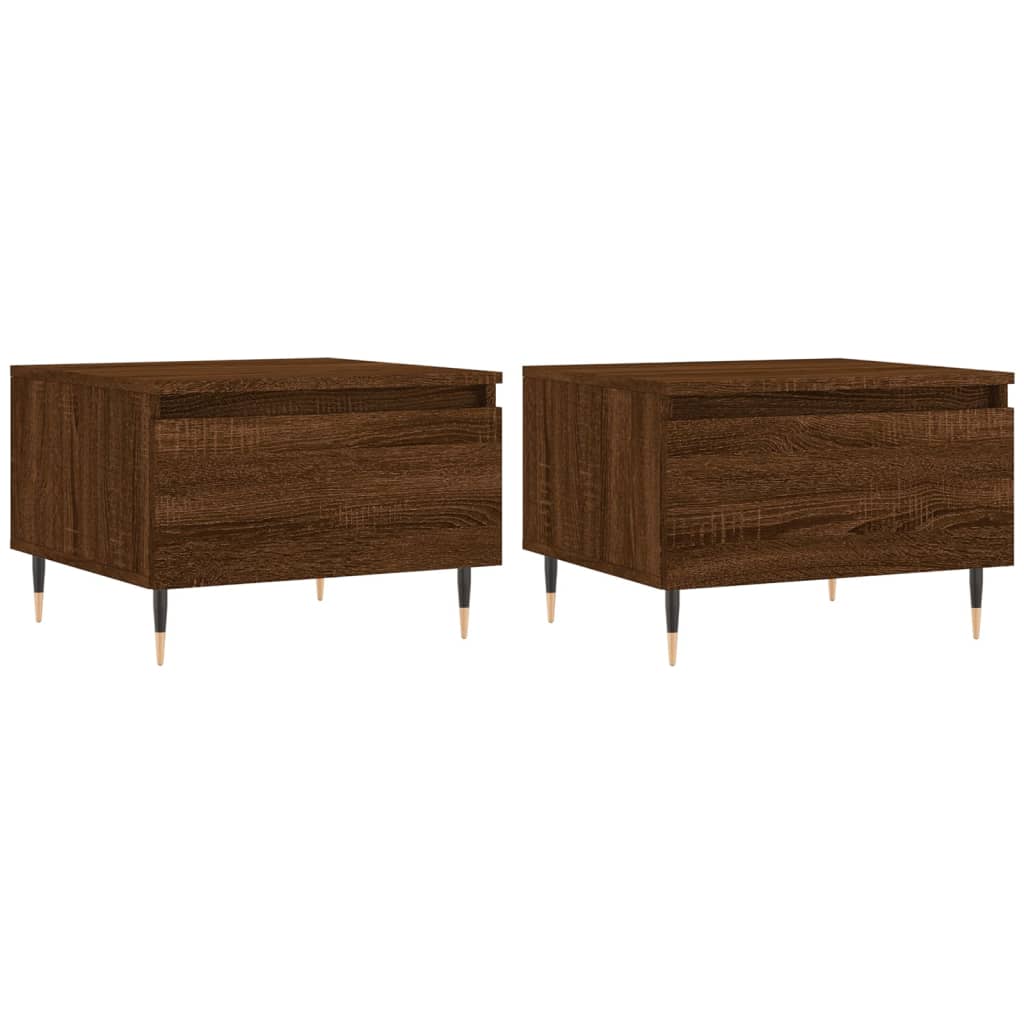 Vidaxl salontafels 2 st 50x46x35 cm bewerkt hout bruin eikenkleur
