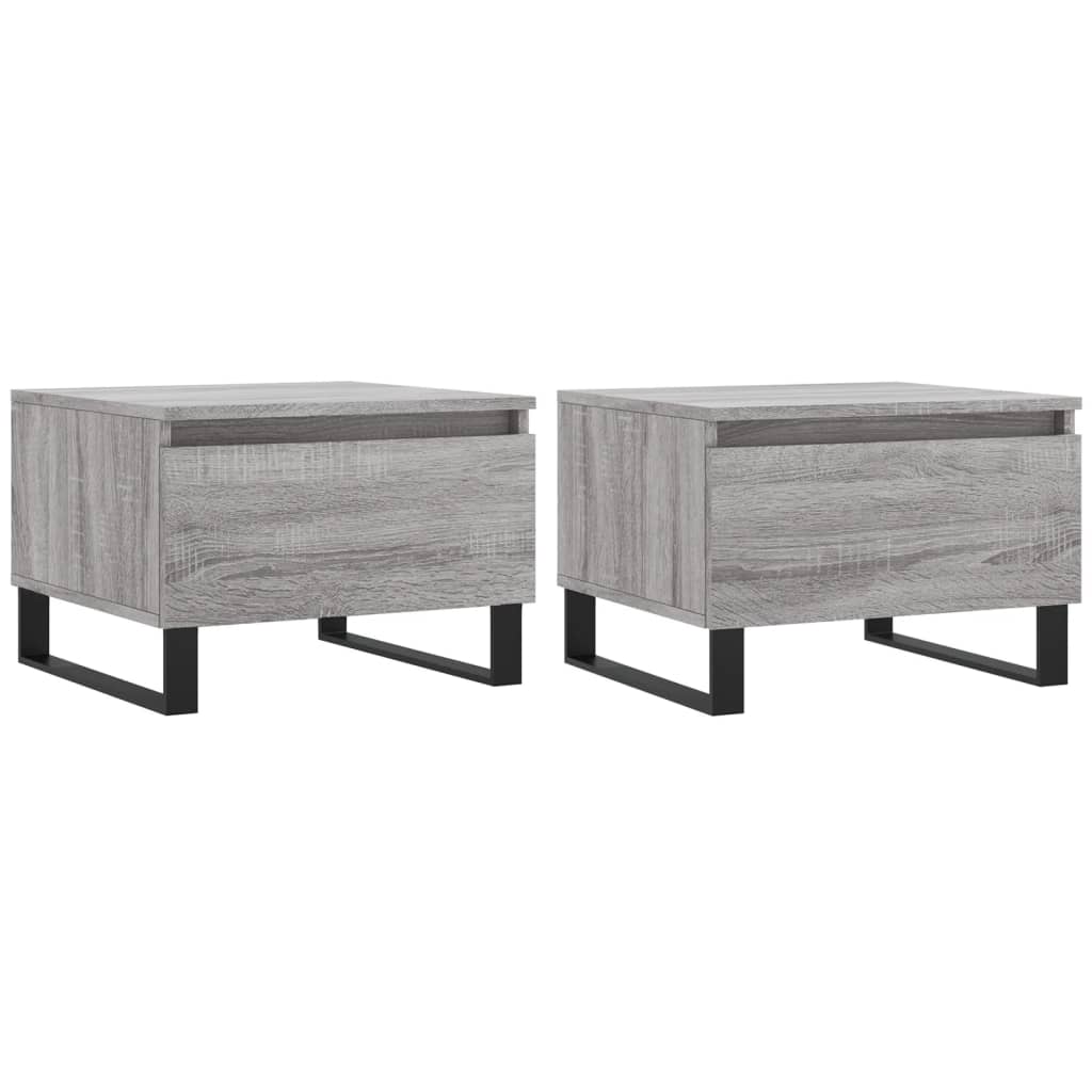 Vidaxl salontafels 2 st 50x46x35 cm bewerkt hout grijs sonoma eiken