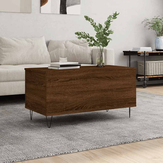 Vidaxl salontafel 90x44,5x45 cm bewerkt hout bruin eikenkleur