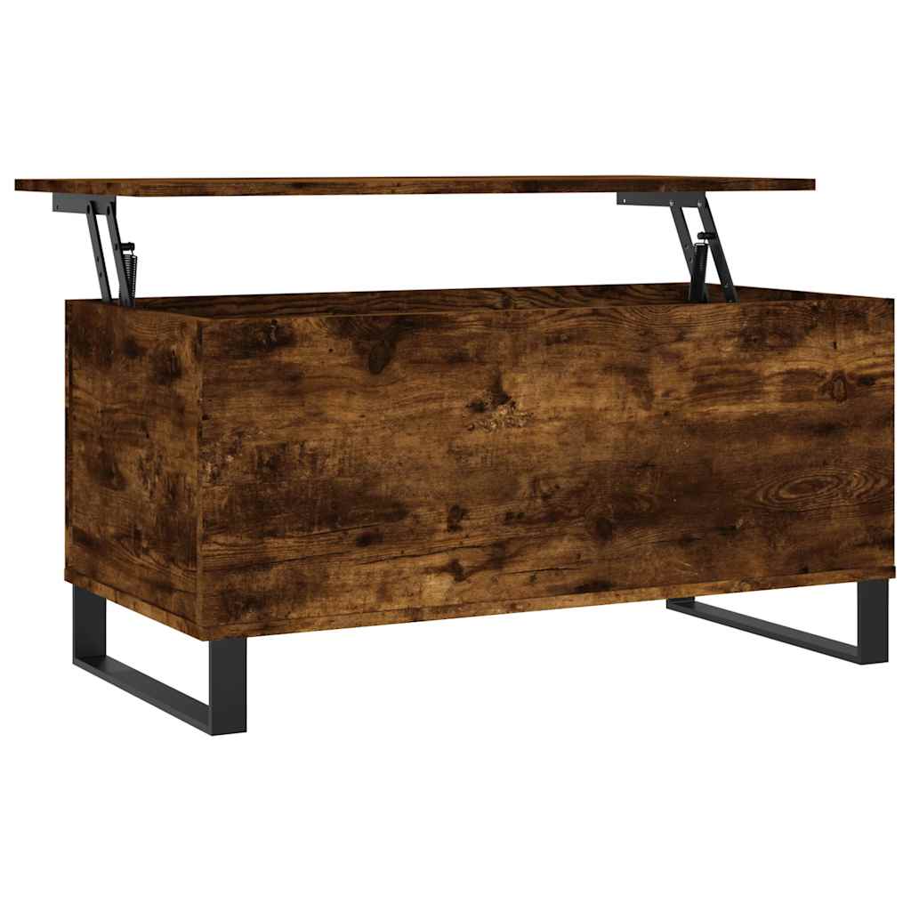 Vidaxl salontafel 90x44,5x45 cm bewerkt hout gerookt eikenkleurig