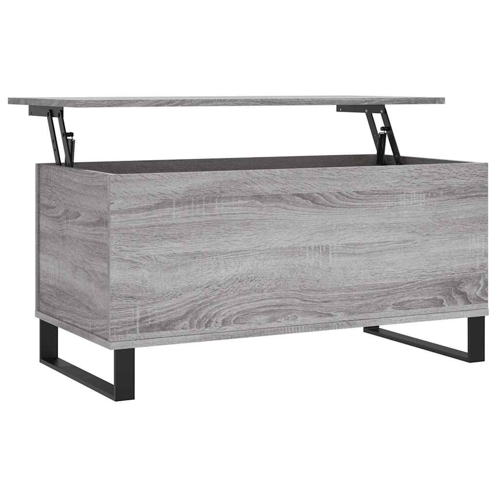 Vidaxl salontafel 90x44,5x45 cm bewerkt hout grijs sonoma eikenkleurig