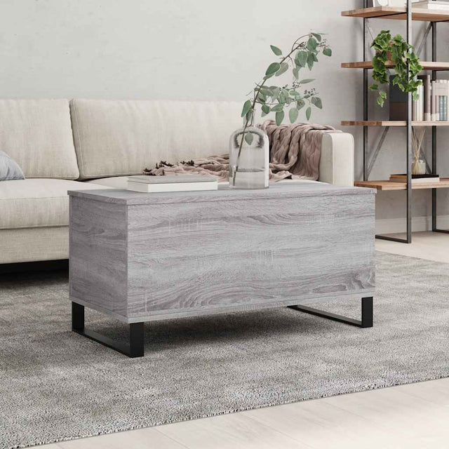 Vidaxl salontafel 90x44,5x45 cm bewerkt hout grijs sonoma eikenkleurig