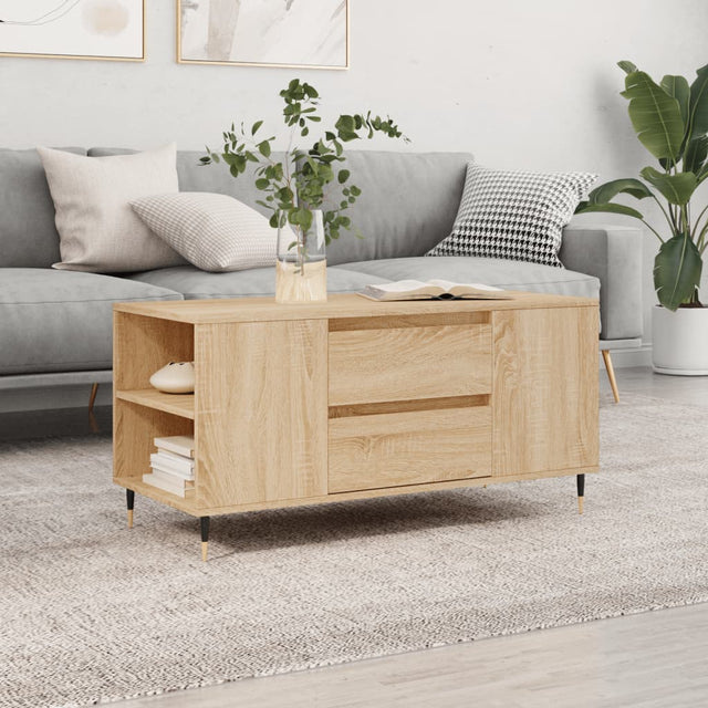 Vidaxl salontafel 102x44,5x50 cm bewerkt hout sonoma eikenkleurig