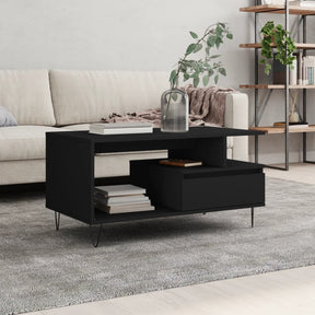 Vidaxl salontafel 90x49x45 cm bewerkt hout zwart