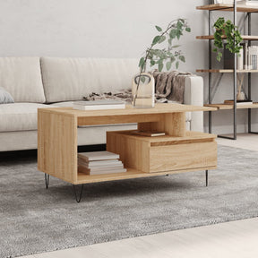 Vidaxl salontafel 90x49x45 cm bewerkt hout sonoma eikenkleurig