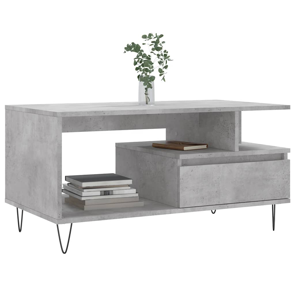 Vidaxl salontafel 90x49x45 cm bewerkt hout betongrijs