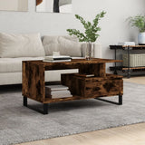 Vidaxl salontafel 90x49x45 cm bewerkt hout gerookt eikenkleurig